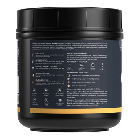 Nutrabay Gold 100% Whey Protein Isolate|26g Protein|Muscle Support & Recovery|Cold Coffee|500g