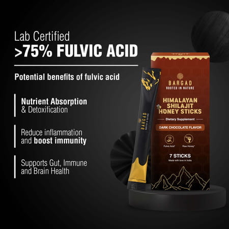 Bargad Himalayan Shilajit Honey Sticks: Dark Chocolate Flavor - 7n