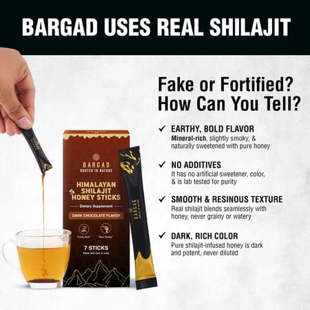 Bargad Himalayan Shilajit Honey Sticks: Dark Chocolate Flavor - 7n