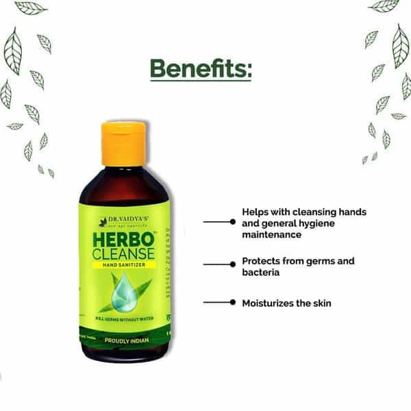 Dr. Vaidya's Herbocleanse Plus Hand Sanitizer Bottle Of 200 Ml