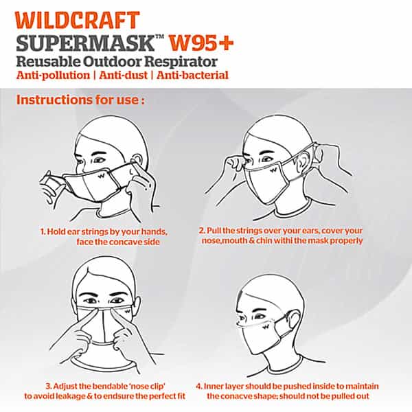 Wildcraft Supermask W95+ Reusable Outdoor Respirator Mask Anti-Dust Anti-Bacterial Anti-Pollution M
