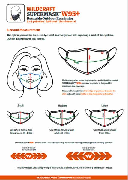 Wildcraft Supermask W95+ Reusable Outdoor Respirator Mask Anti-Dust Anti-Bacterial Anti-Pollution M