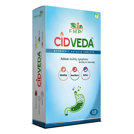 Fine Morning Pharma Ayurvedic And Herbal Cidveda Tablets - For Acidity/Gas Relief - 30 Tablets