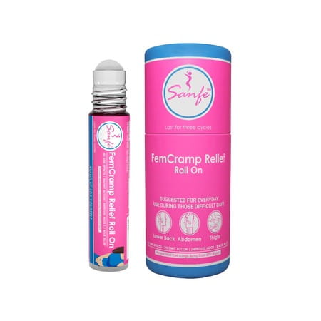 Sanfe Period Pain Relief Roll On -10ml With Ayurvedic Extracts |Improves Mood Swings Period Cramps