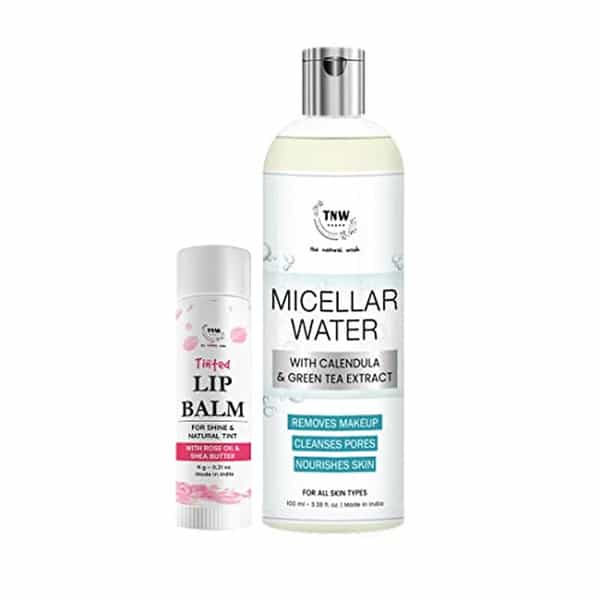 Tnw The Natural Wash Combo Micellar Water & Rose Tinted Lip Balm