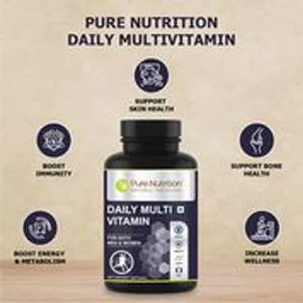 Pure Nutrition Daily Multivitamin - For Men & Women - Immunity Energy & Skin Health - 60 Tablets