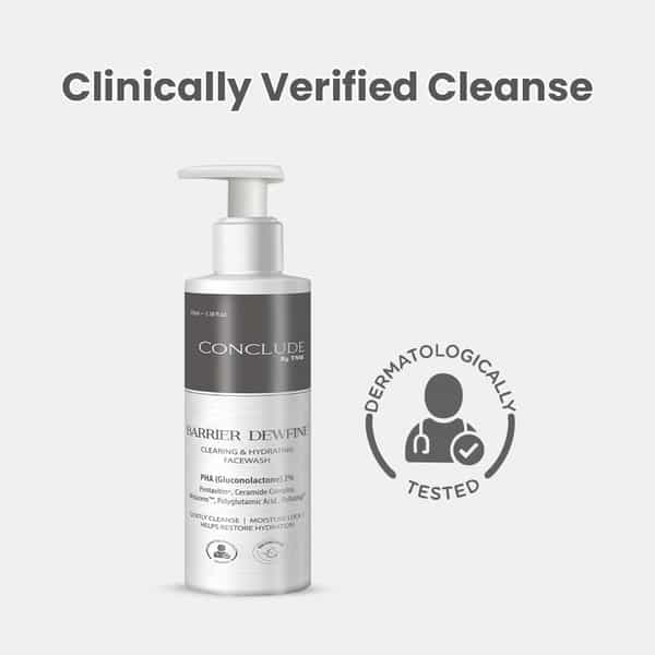 Conclude Barrier Dewfine Facewash | Hydrating Brightening & Barrier Repair | Pha 2% | 100G