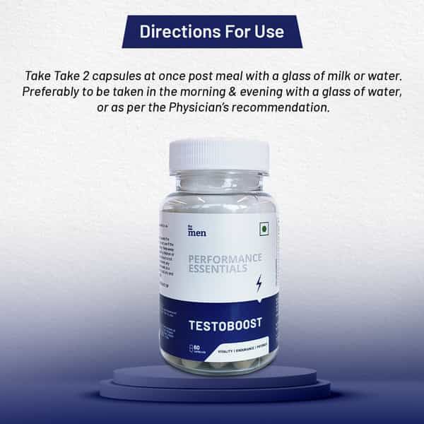 Formen Testosterone Booster Supplement For Men | Safed Musli Ginseng & Gokshur (60 Capsules)