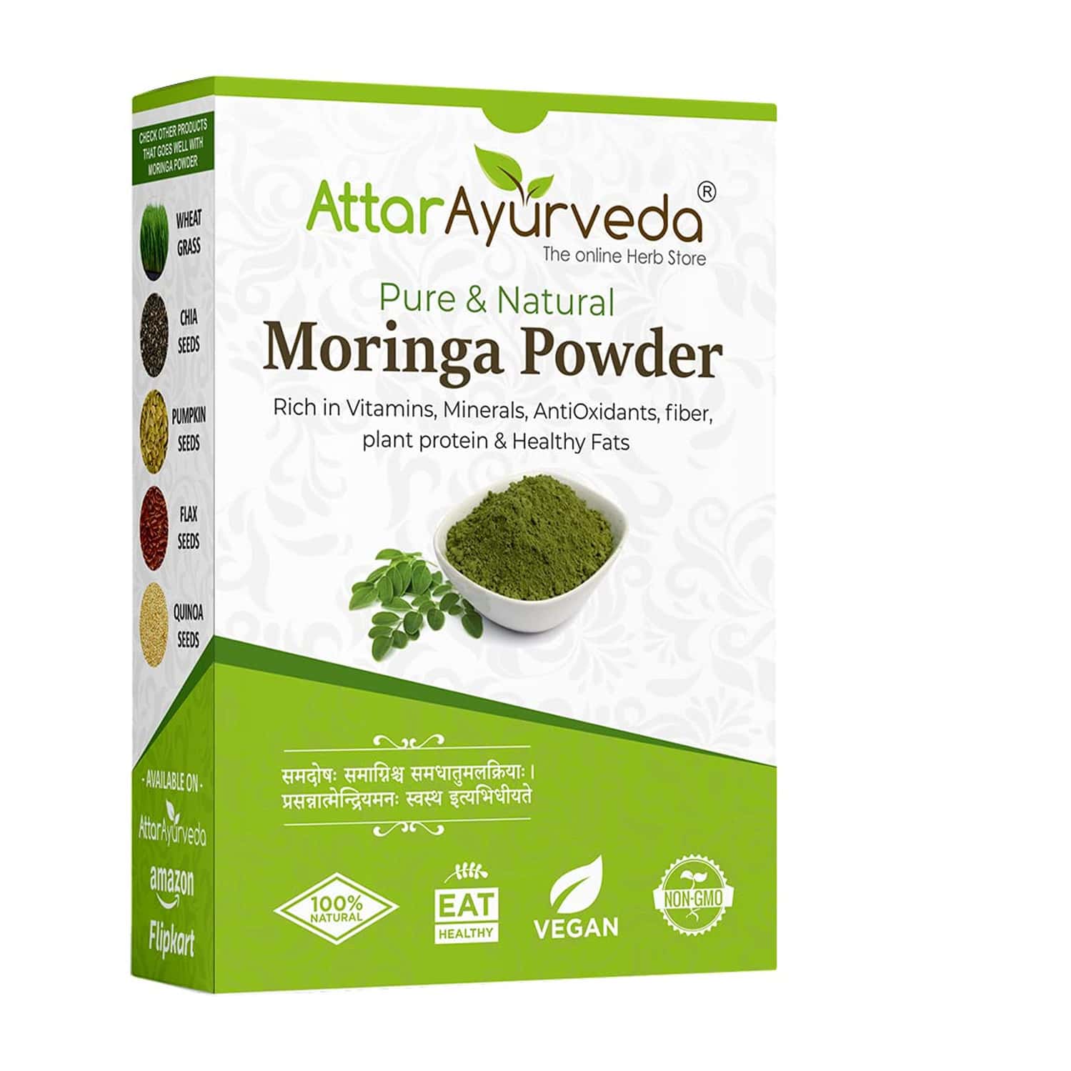 Attar Ayurveda 100% Moringa Leaf Powder (200g)