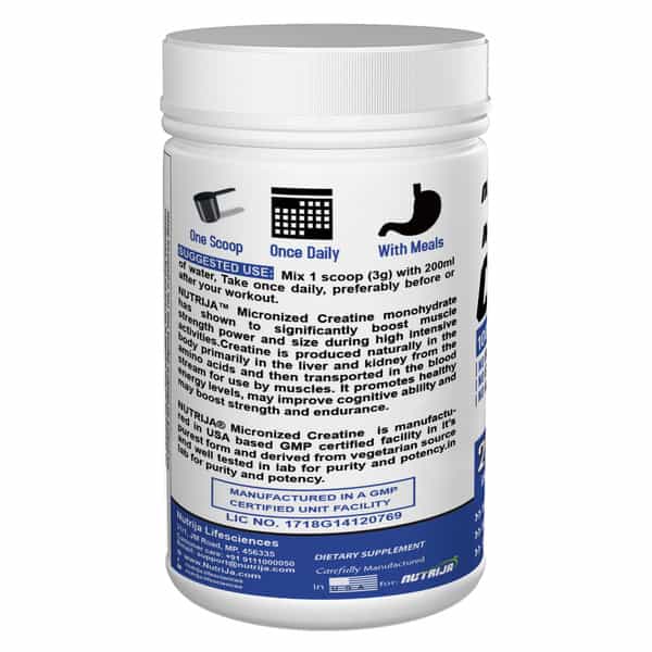 Nutrija Micronized Creatine Monohydrate Powder- 500 Grams