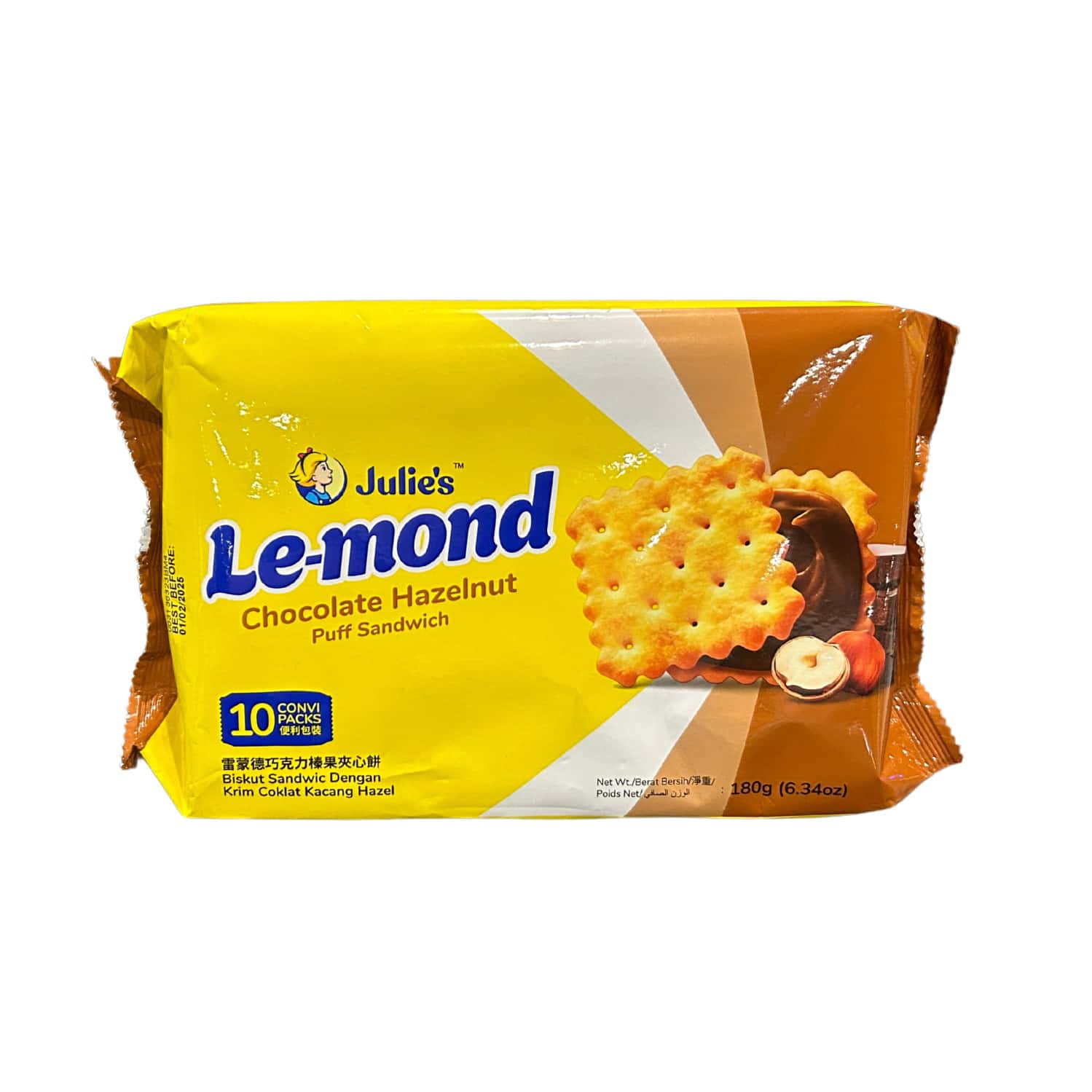 Julie'S Le-Mond Chocolate Hazelnut Cream Puff Sandwich - 180 G
