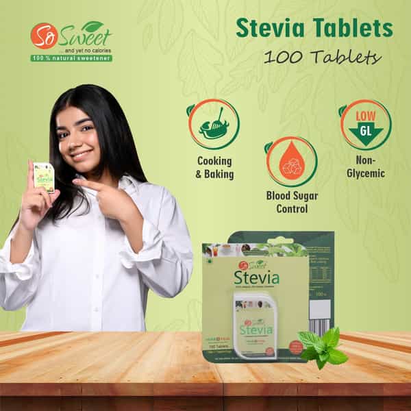 So Sweet Stevia (100) Tablets Dispenser - Sugar Free (Pack Of 4)