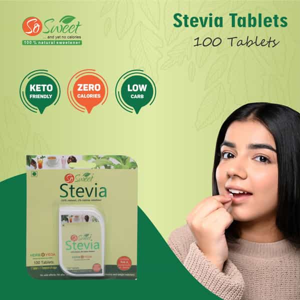 So Sweet Stevia (100) Tablets Dispenser - Sugar Free (Pack Of 4)