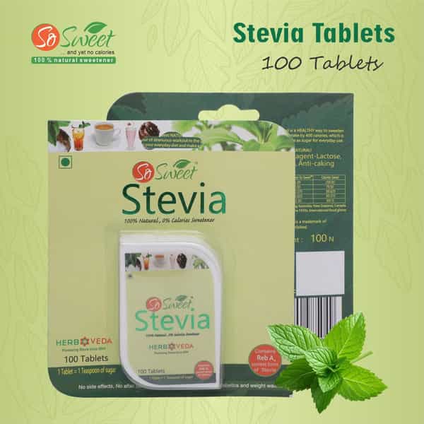 So Sweet Stevia (100) Tablets Dispenser - Sugar Free (Pack Of 4)