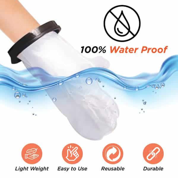 Vissco Cast Cover Arm ( Upto Elbow) |Protects Bandage From Water Exposure During Bath &Shower(Grey)