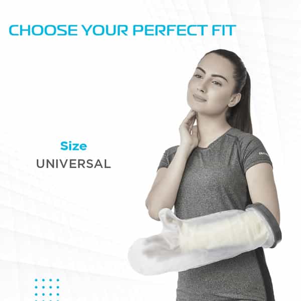 Vissco Cast Cover Arm ( Upto Elbow) |Protects Bandage From Water Exposure During Bath &Shower(Grey)