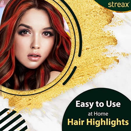 Streax Ultralights Hair Color Highlighting Kit For Women & Men 80Ml (Pack Of 4) Vibrant Red