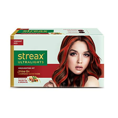 Streax Ultralights Hair Color Highlighting Kit For Women & Men 80Ml (Pack Of 4) Vibrant Red