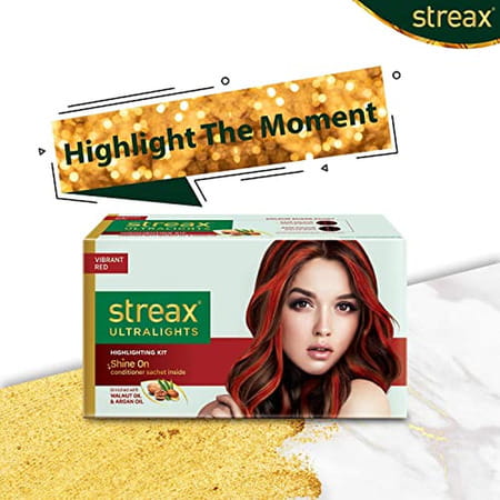Streax Ultralights Hair Color Highlighting Kit For Women & Men 80Ml (Pack Of 4) Vibrant Red