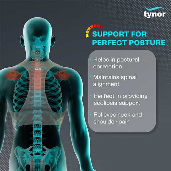 Tynor Posture Corrector Grey Medium 1 Unit
