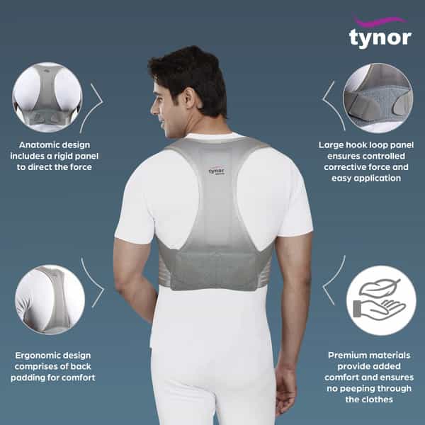 Tynor Posture Corrector Grey Medium 1 Unit