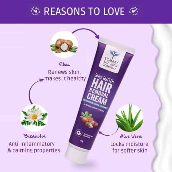 Bombay Shaving Company Women Hair Removal Combo With Shea Butter Hair Removal Cream And Wax Strips