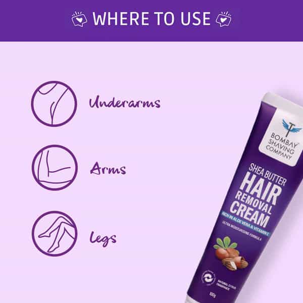 Bombay Shaving Company Women Hair Removal Combo With Shea Butter Hair Removal Cream And Wax Strips