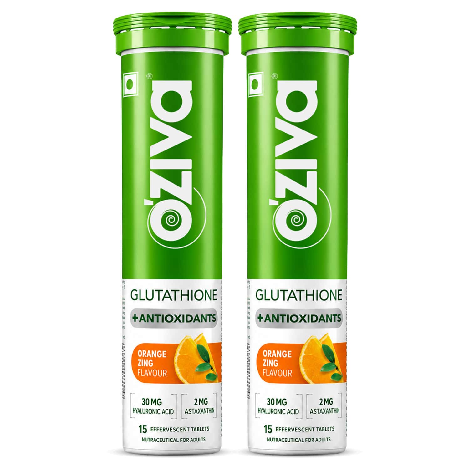 Oziva Bioactive Gluta With L-Glutathione Hyaluronic Acid Collagen Builder | Pack Of 2 (30 Tablets)