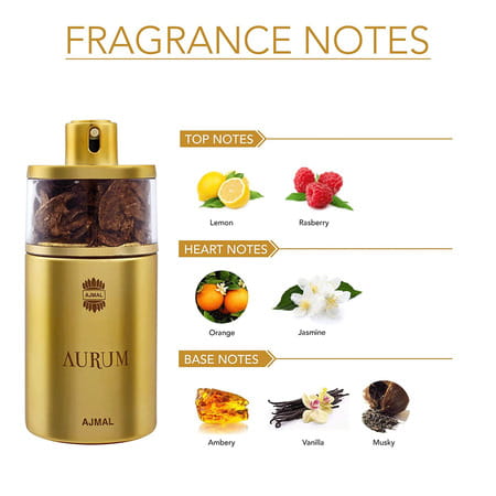 Ajmal Aurum Edp 75Ml Perfume For Women And Classic Oud Cp Oil Oudh 10Ml For Unisex