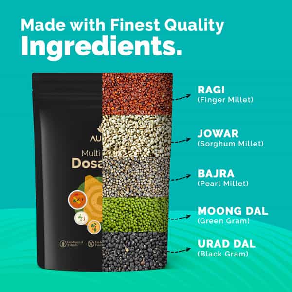 Auric Multi Millet Dosa Instant Mix - Ready To Cook Healthy Breakfast 200Gm