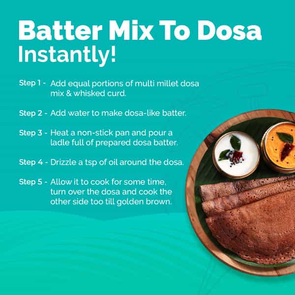 Auric Multi Millet Dosa Instant Mix - Ready To Cook Healthy Breakfast 200Gm