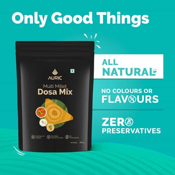 Auric Multi Millet Dosa Instant Mix - Ready To Cook Healthy Breakfast 200Gm