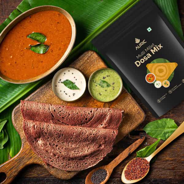 Auric Multi Millet Dosa Instant Mix - Ready To Cook Healthy Breakfast 200Gm