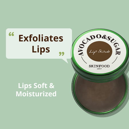 Skinfood Avocado & Sugar Lip Scrub - Night Moisturizing Lip Scrub - 14G