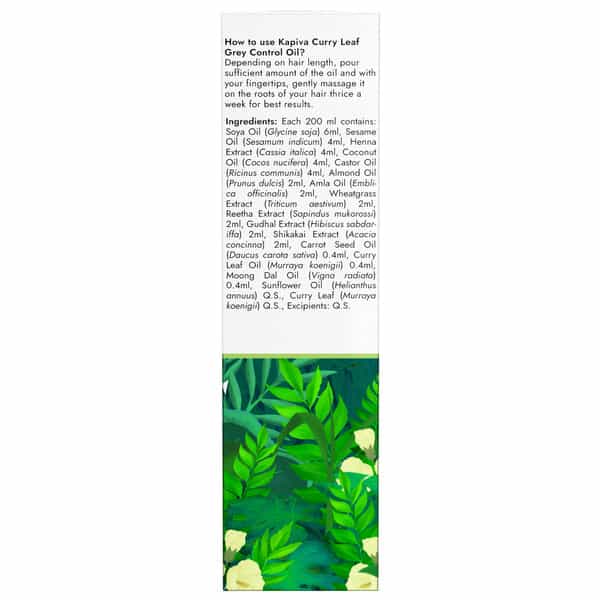 Kapiva Curry Leaf Grey Control Hair Oil 200 Ml