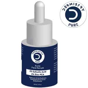 Dermistry 2% Salicylic Acid 2% Zinc Face Serum For Oily Acne Prone Skin Black & Whitehead Scars 30ml