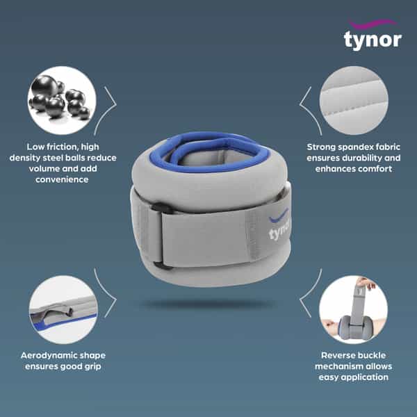 Tynor Weight Cuff Grey 2Kg Universal Size 1 Unit