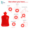 K-Life Leak Proof Thick Rubber Heating Pad Pain Relief Non-Electrical 2 L Hot Water Bag (Red)