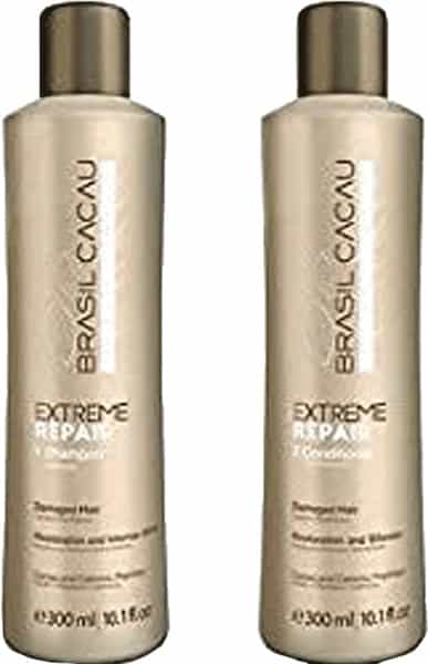 Cadi Veu Brasil Cacau Extreme Repair Shampoo & Conditioner For Damaged Hair ( 300Ml+300Ml)