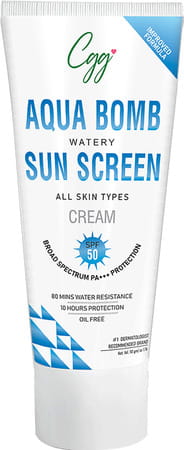 Cgg Cosmetics Aqua Bomb Watery Sunscreen Cream Spf 50 Broad Spectrum Pa+++ Protection - 50gm
