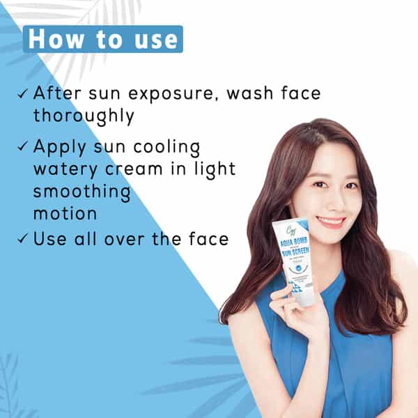 Cgg Cosmetics Aqua Bomb Watery Sunscreen Cream Spf 50 Broad Spectrum Pa+++ Protection - 50Gm