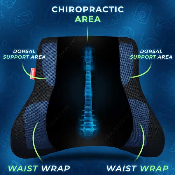 Trajectory Back Support For Chair & Car Seat, Orthopedic Lumbar Support Memory Foam Backrest Cushion