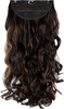 Streak Street Clip-In 24'' Soft Curls Dark Brown Hair Extensions With Golden Highlights