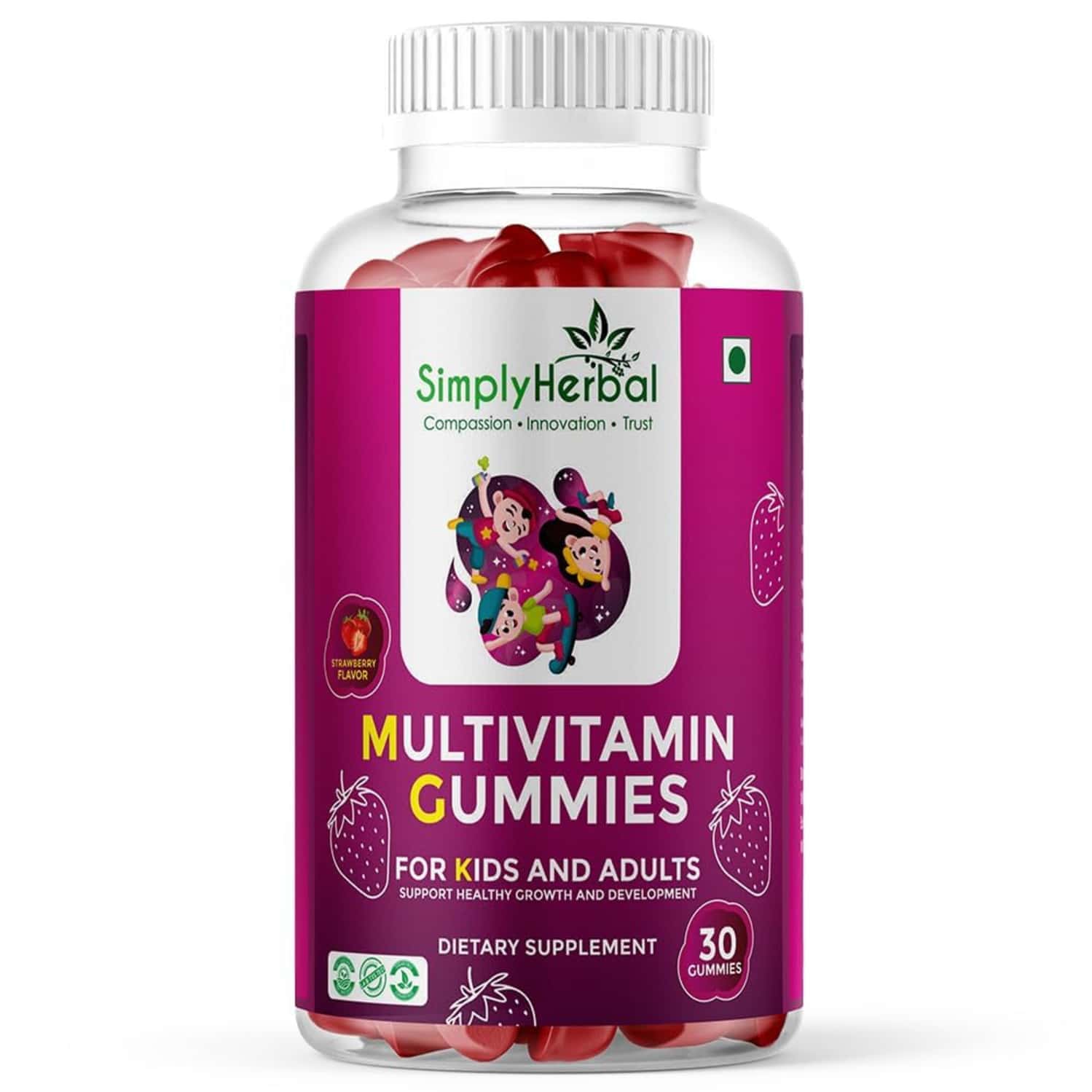 Simply Herbal Multivitamin Strawberry Gummies 30 No'S