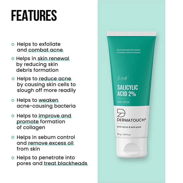 Buy DERMATOUCH 2 SALICYLIC ACID FACE MASK WASHOFF FACE MASK FOR ACNE