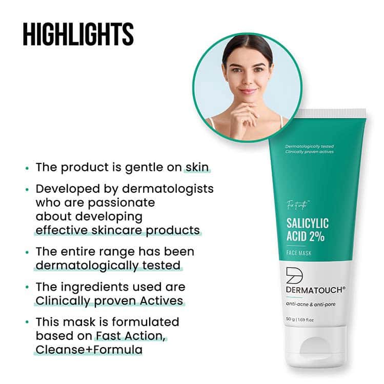 Buy DERMATOUCH 2 SALICYLIC ACID FACE MASK WASHOFF FACE MASK FOR ACNE