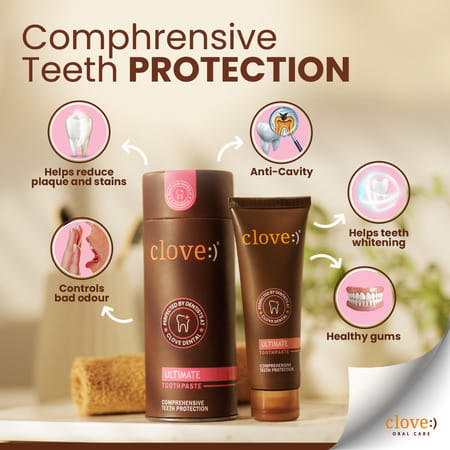 Clove Ultimate Toothpaste | Active Freshness | Cavity Prevention | Teeth Whitening | Mint 100 Gm