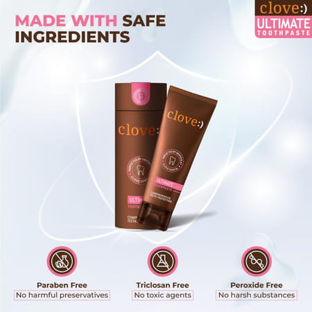 Clove Ultimate Toothpaste | Active Freshness | Cavity Prevention | Teeth Whitening | Mint 100 Gm