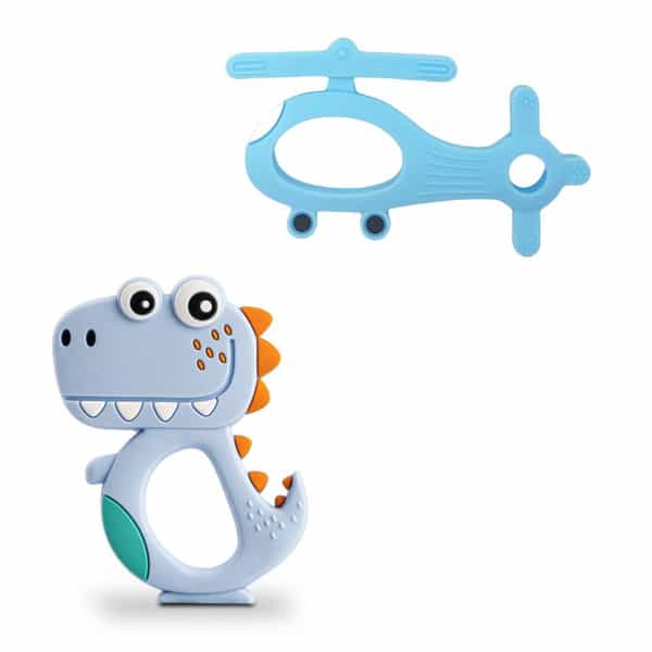 Chevalier Soft Silicone Rubber Baby Teether | Soothes Sore Gums Chew Infant Toy Combo 2 Dshs