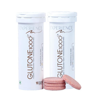 Buy GLUTONE 1000 SETRIA L-GLUTATHIONE & VITAMIN C EFFERVESCENT TABLETS FOR SKIN BRIGHTENING PACK OF 2 Online & Get Upto 60% OFF at PharmEasy